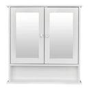 2-Door Wall Mounted Bathroom Medicine Cabinet with Mirror in White