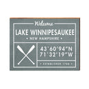 Lake Winnepesaukee, New Hampshire Oars Coordinates Wooden Sign | Wall Art Print on Real Wood | Latitude Longitude Decor