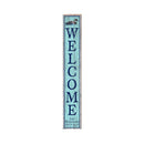 Welcome Lake Winnipesaukee Loon Blue Latitude Longitude | Wall Art Print on Real Wood