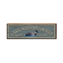 Lake Winnipesaukee Loon Blue Latitude Longitude | Wall Art Print on Real Wood
