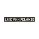 Lake Winnipesaukee Black Sign | Wall Art Print on Real Wood