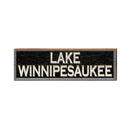 Lake Winnipesaukee Black Sign | Wall Art Print on Real Wood