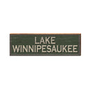 Lake Winnipesaukee Green Sign | Wall Art Print on Real Wood
