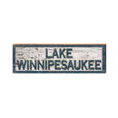 Lake Winnipesaudkee Shabby Sign | Wall Art Print on Real Wood