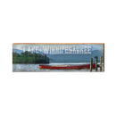 Lake Winnipesaukee Red Canoe in Water | Wall Art Print on Real Wood
