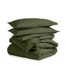 King/Cal King Wrinkle-Resistant Down Alternative Comforter Set in Olive Green