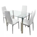 Modern 47-inch x 27-inch Tempered Glass Top Dining Table