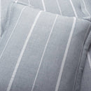 King/California King Blue Grey Off-White Stripe 3-Piece Comforter Set