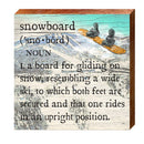 Snowboard Definition Sign | Wall Art Print on Real Wood