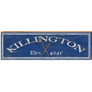 Killington Ski Elevation Navy | Wall Art Print on Real Wood
