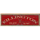Killington Ski Elevation Red | Wall Art Print on Real Wood