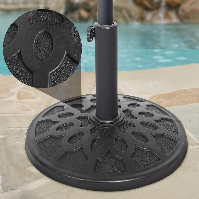 17-Inch Round Heavy Duty Outdoor Patio Umbrella Base Stand, Black