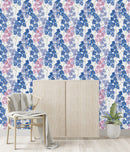 Stylish Blue Flowers Wallpaper Fashionable