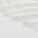 King Size 4 Piece 100-Percent Cotton Sheet Set in White with Lace Trim