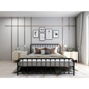King Black Metal Platform Bed Frame with Rounded Corners Headboard Footboard