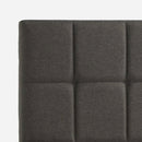 King size Grey Upholstered Platform Bed Frame with Padded Headboard