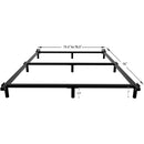 King 9-Leg Metal Bed Frame with Headboard Brackets 3,000 lbs. Max Weight Limit