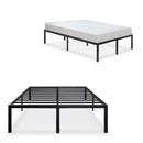 King size Modern Heavy Duty Black Metal Platform Bed Frame