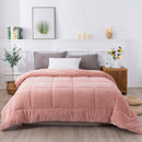 Kasentex Reversible All-Season Plush Comforter Set Twin/Queen/King - Warm Plush Bedding for Winter