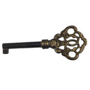 Solid Brass Elegant Skeleton Key: Polished and Aged Finishes for Large Furniture Pieces