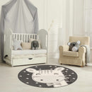 Kids Giraffe Bowtie Animal Print Nursery Outdoor Area Rug - Clearance