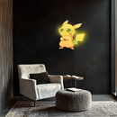 Pikachu Neon Sign, Uv Print Neon, Pokemon Wall Decor, Uv Print Neon Sign