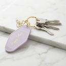 Keys to My Happy Place Motel Style Keychain with Gold Hardware