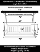 Keystone Amish Co. 6 Foot Franklin Red Cedar Porch Swing with Cup Holders
