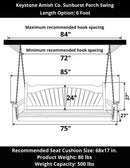 Keystone Amish Co. Sunburst Porch Swing, 6 Foot, Olive Grey