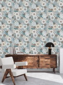 Voguish Pastel Colors Floral Wallpaper Tasteful