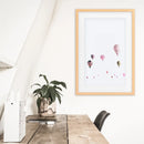 Pink Air Balloons Print. Kid's Room Wall Art