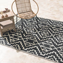 Kilimanjaro - Black Geometric Outdoor Rug for Patio FINAL SALE
