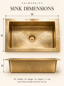 Kitchen Hammered Brass Bar Sink