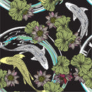 Flowers and Fishes Wallpaper
