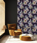 Stylish Dark Floral Wallpaper Tasteful