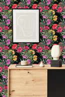 Fashionable Dark Wallpaper with Peonies Tasteful