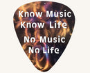 Know Music Know Life, No Music No Life Guitar Pick Metal Art