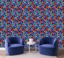 Fashionable Dark Wallpaper with Multicolored Leaves Smart