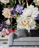 Colorful Flowers on Dark Background Wallpaper