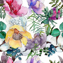 Contemporary Modern Water Colored Flowers Wallpaper