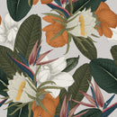 Grey Wallpaper with Green Plants
