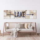 Lake Arrow Minimal Triptyc | Wall Art Print on Real Wood
