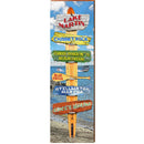 Lake Martin Water Ski Directional LAK16 | Wall Art Print on Real Wood