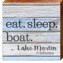 Eat. Sleep. Boat. Lake Martin, Alabama | Wall Art Print on Real Wood