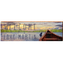 Welcome to Lake Martin Sunset Canoe LAK16 | Wall Art Print on Real Wood