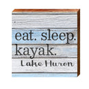 Eat. Sleep. Kayak. Lake Huron | Wall Art Print on Real Wood