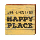 Lake Huron is My Happy Place Yellow | Wall Art Print on Real Wood