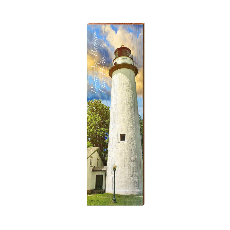 Pointe Aux Barques Lake Huron Lighthouse | Wall Art Print on Real Wood