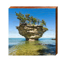 Rock in Water | Wall Art Print on Real Wood