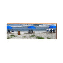 Port Austin Blue Beach Umbrellas | Wall Art Print on Real Wood